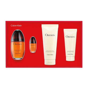 Obsession Gift Set for Women by Calvin Klein, EDP 100ml + EDP 15ml + Bl 200ml + Sg 100ml - Fragmetics.com