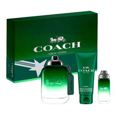 Coach Green Gift Set for Men, EDT 100Ml + EDT 15Ml + All - Over Shower Gel 100Ml - Fragmetics.com