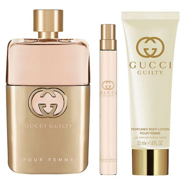 Gucci Guilty Pour Femme Gift Set, EDP 90Ml + EDP 10Ml + BL 50ML - Fragmetics.com