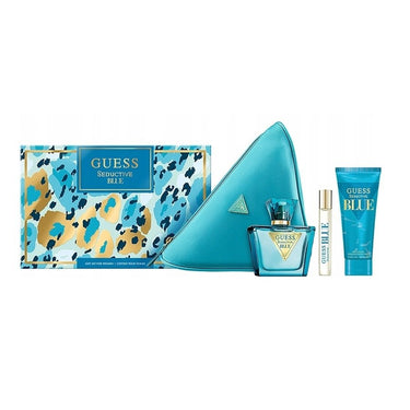 Guess Seductive Blue Gift Set for Women by Guess, EDT 75Ml +EDT 15Ml + Body Lotion 100Ml + Pouch