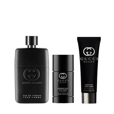 Gucci Guilty Pour Homme Gift Set for Men, EDP 90Ml + Deodorant Stick 75Ml + Shower Gel 50Ml - Fragmetics.com