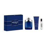 Mont Blanc Legend Blue Gift Set for Men, EDP 100 ml + EDP 7.5 ml + All Over Sower Gel 100 ml - Fragmetics.com