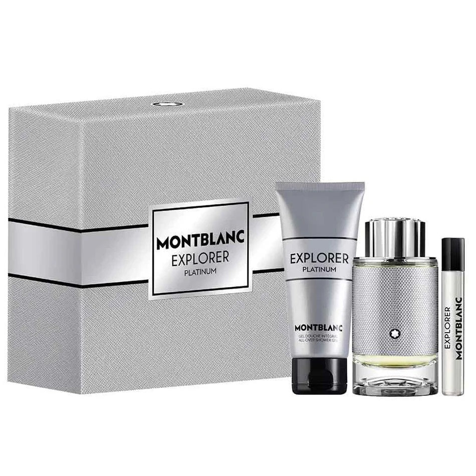 Montblok Exploder Mont Blanc Explorer Platinum (M) Set EDP 100ml+ EDP 7.5ml + Shower Gel ...