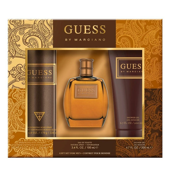 By Marciano Gift Set for Men by Guess, EDT 100Ml + Sower Gel 200Ml + Body Spray 226Ml - Fragmetics.com