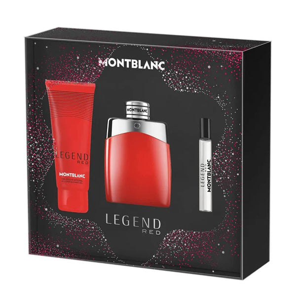 Legend Red Gift Set for Men by Mont Blanc, EDP 100 ml + EDP 7.5 ml + Sower Gel 100 ml - Fragmetics.com