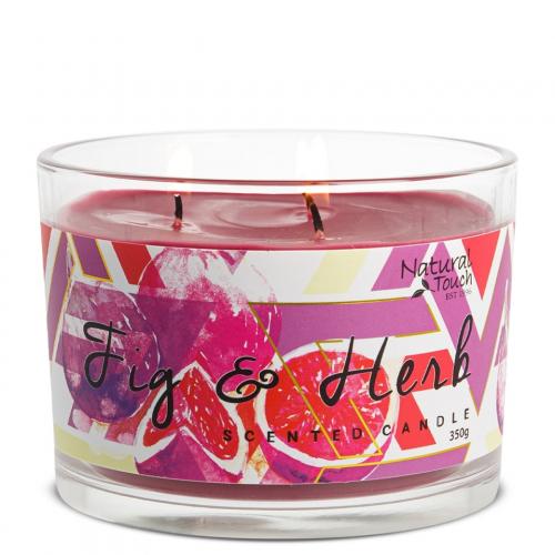 Natural Touch 3 Wick Candle Fig & Herb - 350 g