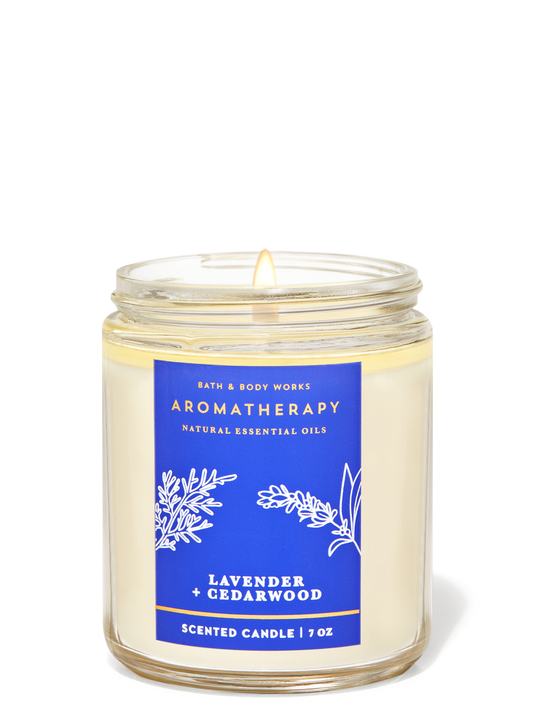 Bath & Body Works Lavender & Sedarwood Single Wick Candle