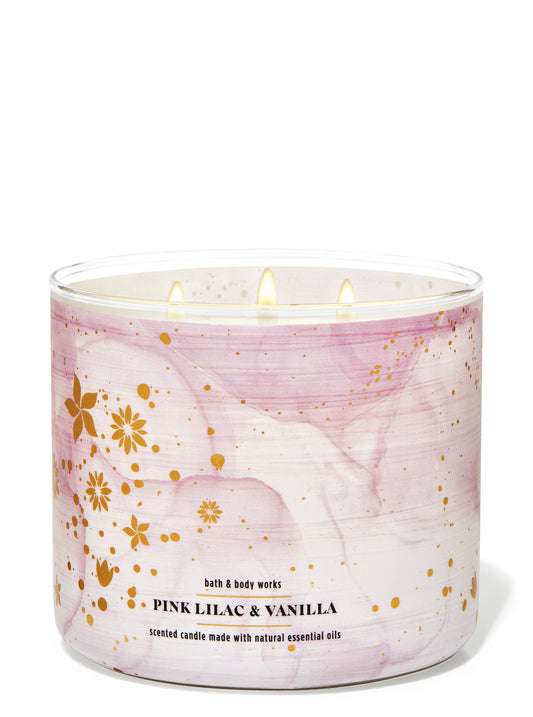 Bath & Body Works Pink Lilac & Vanilla 3-Wick Candle