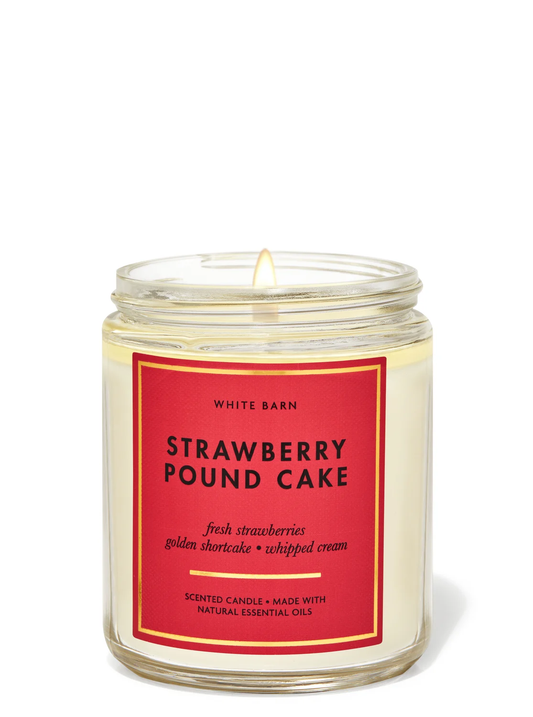 Bath & Body Works Strawberry Pound Cake Single Wick Candle
